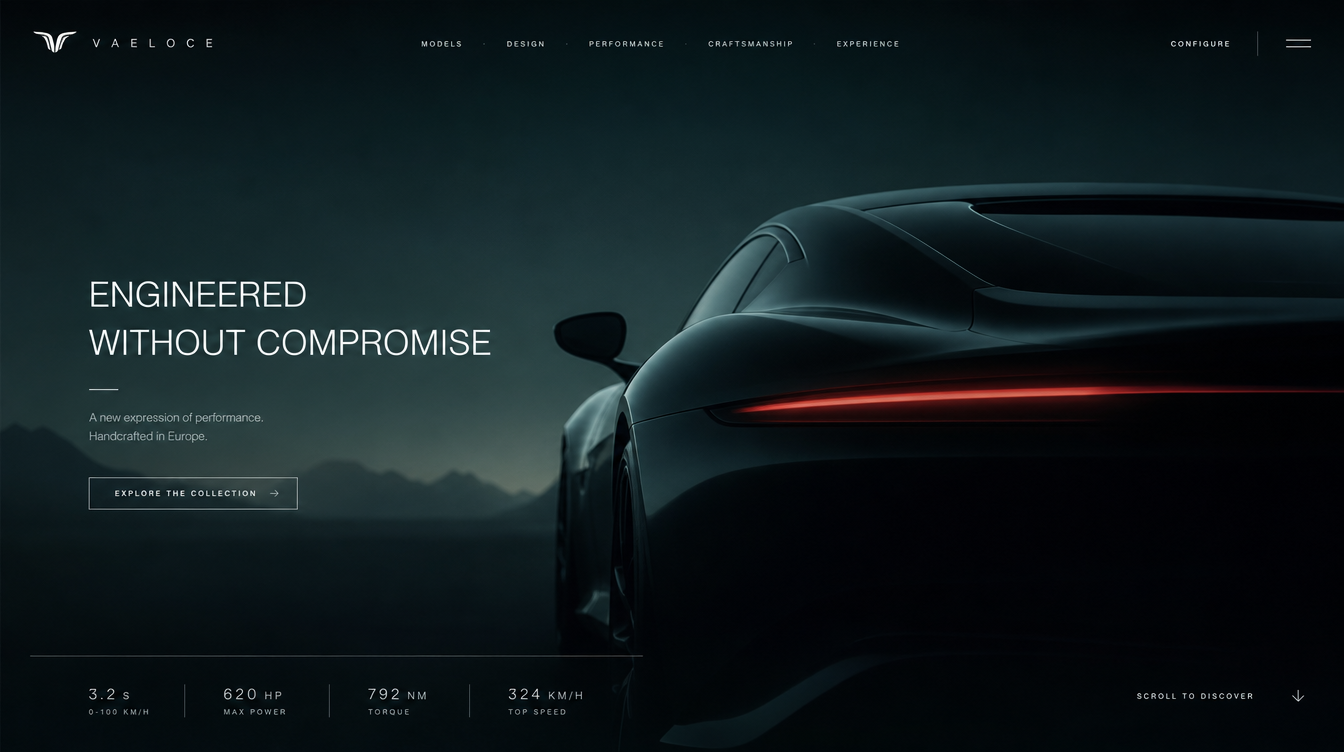 Concept 3: Vaeloce — automotive brand