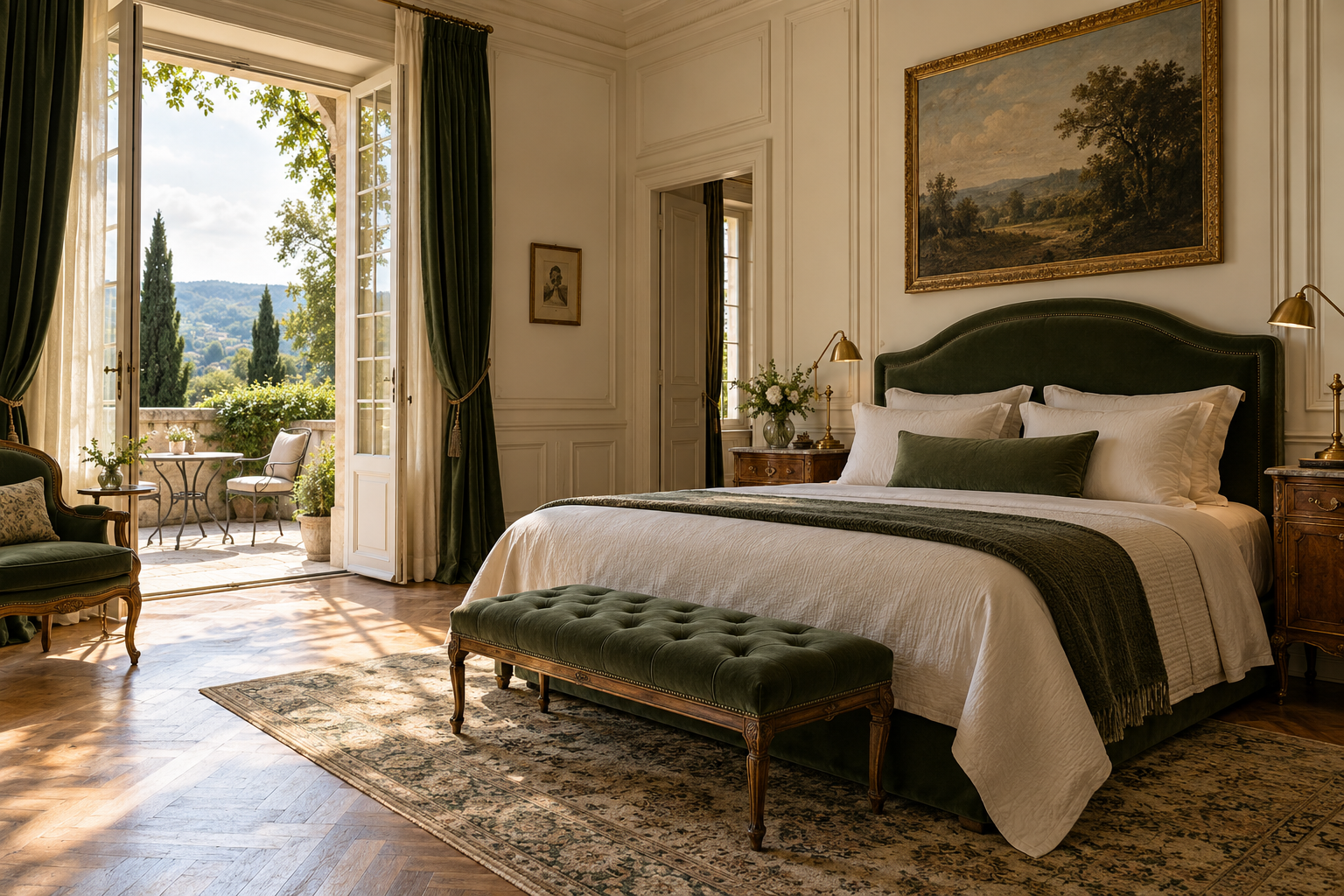 The Garden Room with king bed and private garden terrace